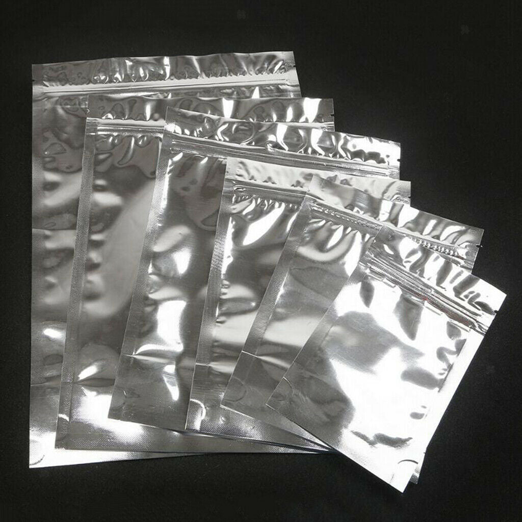 100 Pieces Mylar Bag Aluminum Foil Packing Bag Food Storage Pouches 18x26cm