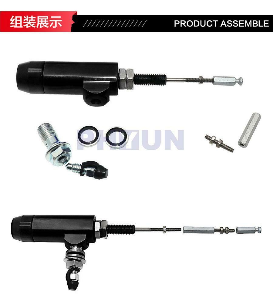 Black Motorcycle Hydraulic Brake Clutch Master Cylinder Rod Pump 12.7mm Piston