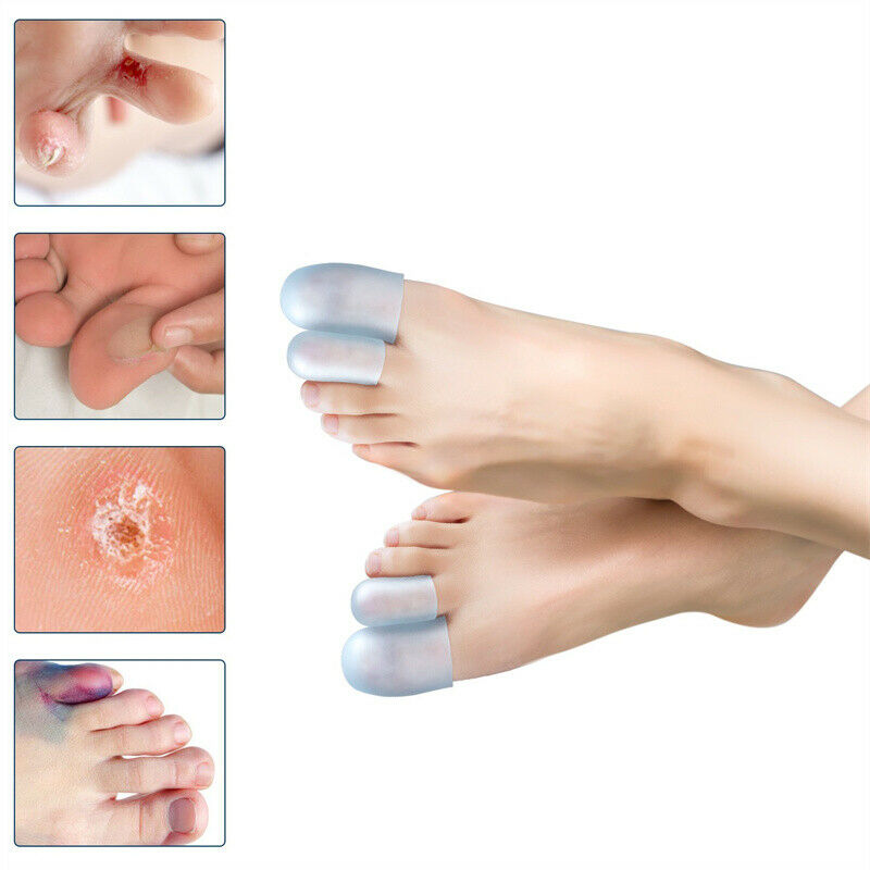 4pairs Silicone Toe Sleeve Gel Toe Cap Cover Protector for Corn Blisters .l8