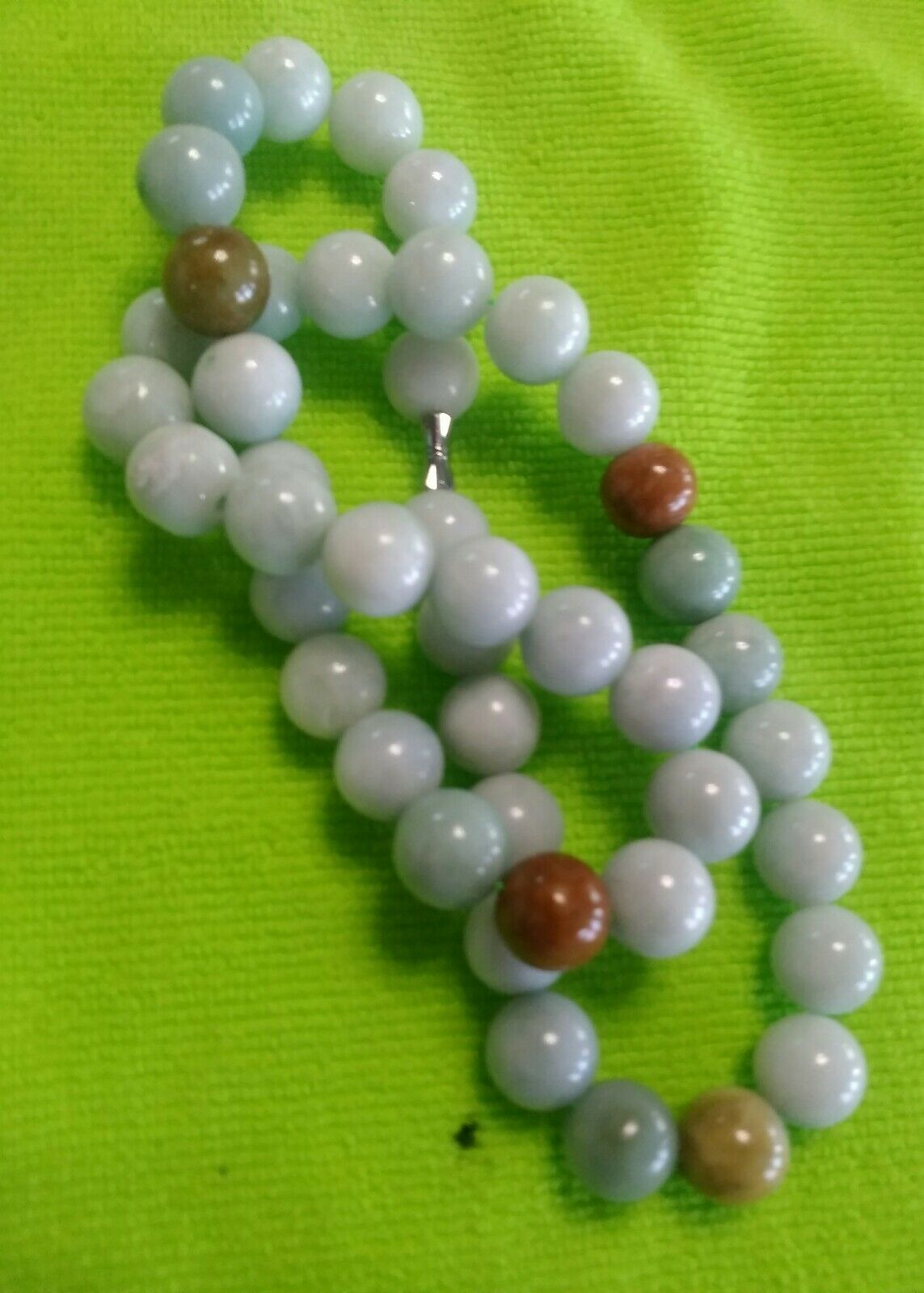 10mm Certified Green Yellow 100% Natural A JADE JADEITE Bead Beads Necklace AAA