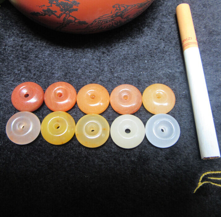 15mm Hand-polished natural Gobi desert gem good luck peace buckle 10PCS A+