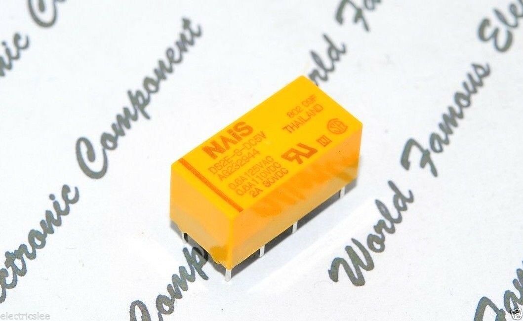 2pcs -  NAIS DS2E-S-DC5V AG232944 5V Relay - 0.1A125VAC / 0.6A110VDC/2A30V