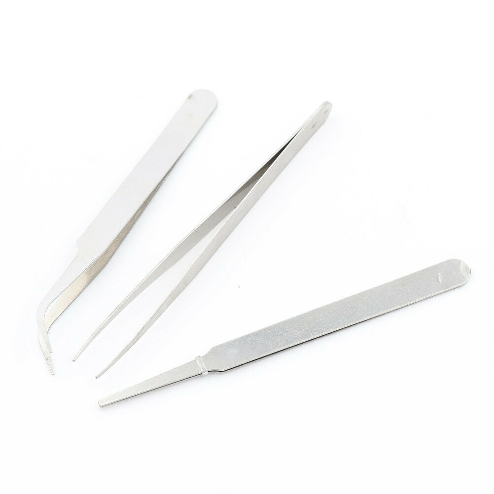 3pcs/set Stainless Steel Tweezer DIY Tool Repair Precision Assembly Electr.l8