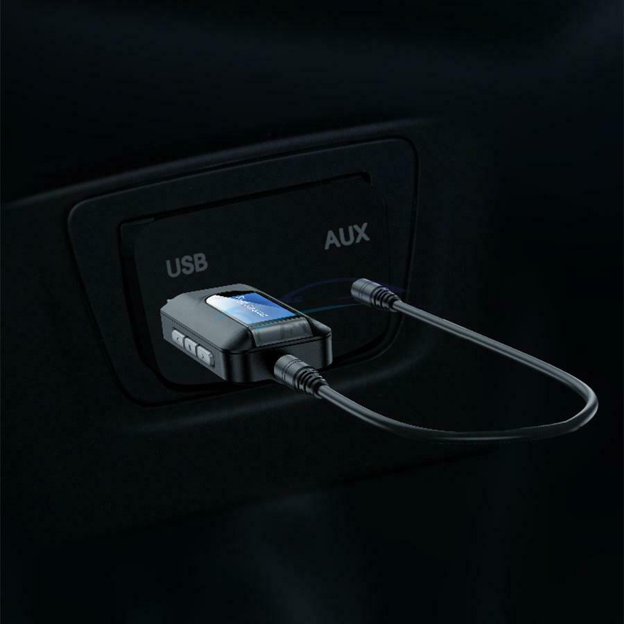 1 Set Portable LCD Display Wireless USB Bluetooth 5.0 Audio Transmitter Receiver