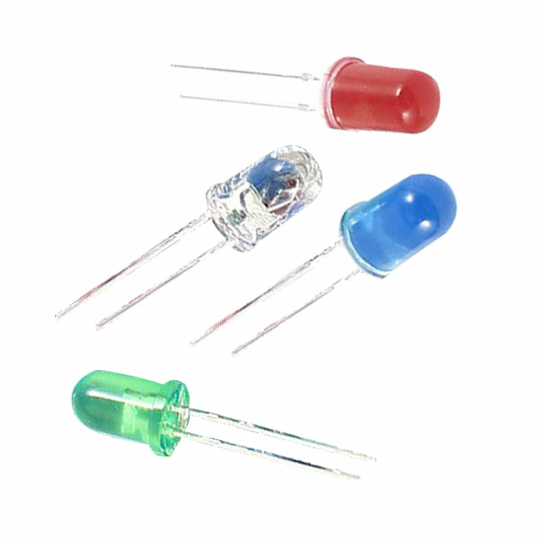 100 Pcs 5mm Red Green White Blue LED Light Emitting Diodes DC 2.5V-3V