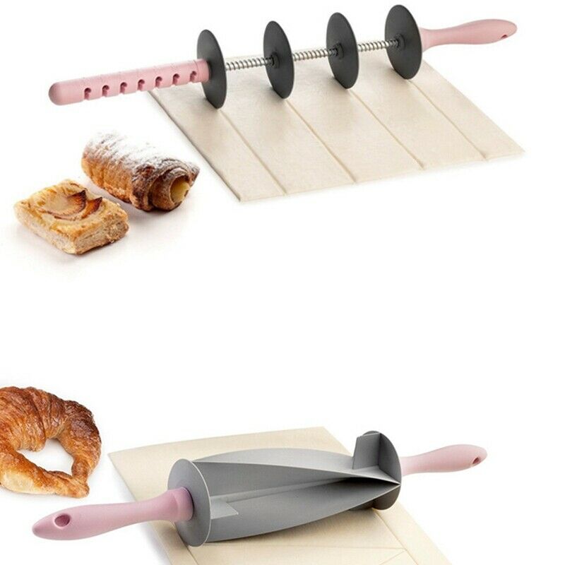 2 Pcs Multi-Function Bread Slicer Home Set, Adjustable Blade Roller Pin&CroiT1K8
