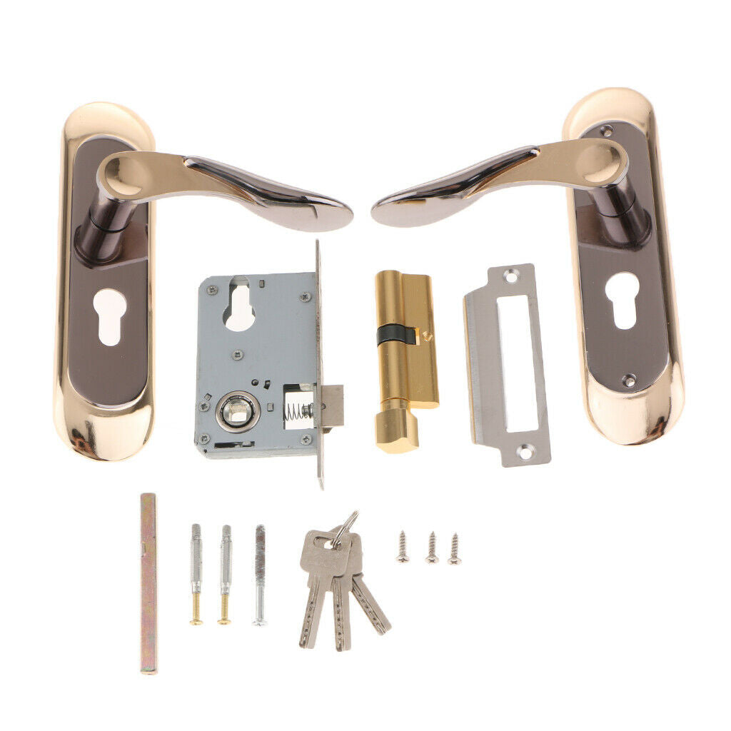 Complete handle set door handle locking lever doorlook mortise lock with 3