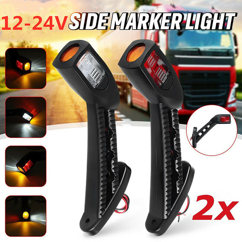 2xLED Side Outline Stalk Marker Lights Lamp For Trailer Truck Carvan Lamp 12BDD