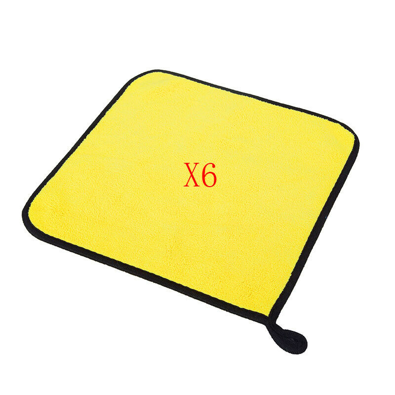 6Pcs Bulk 800GSM Plush Microfiber Towel Professional car Wash Drying Cleaning