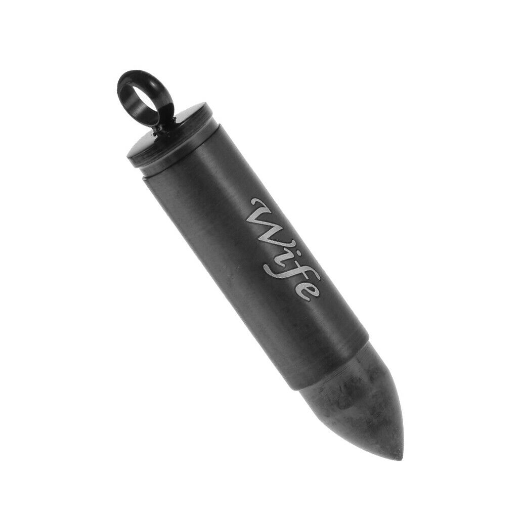 Stainless Steel Bullet Shape Cross Cremation Urn Memorial Pendant wife