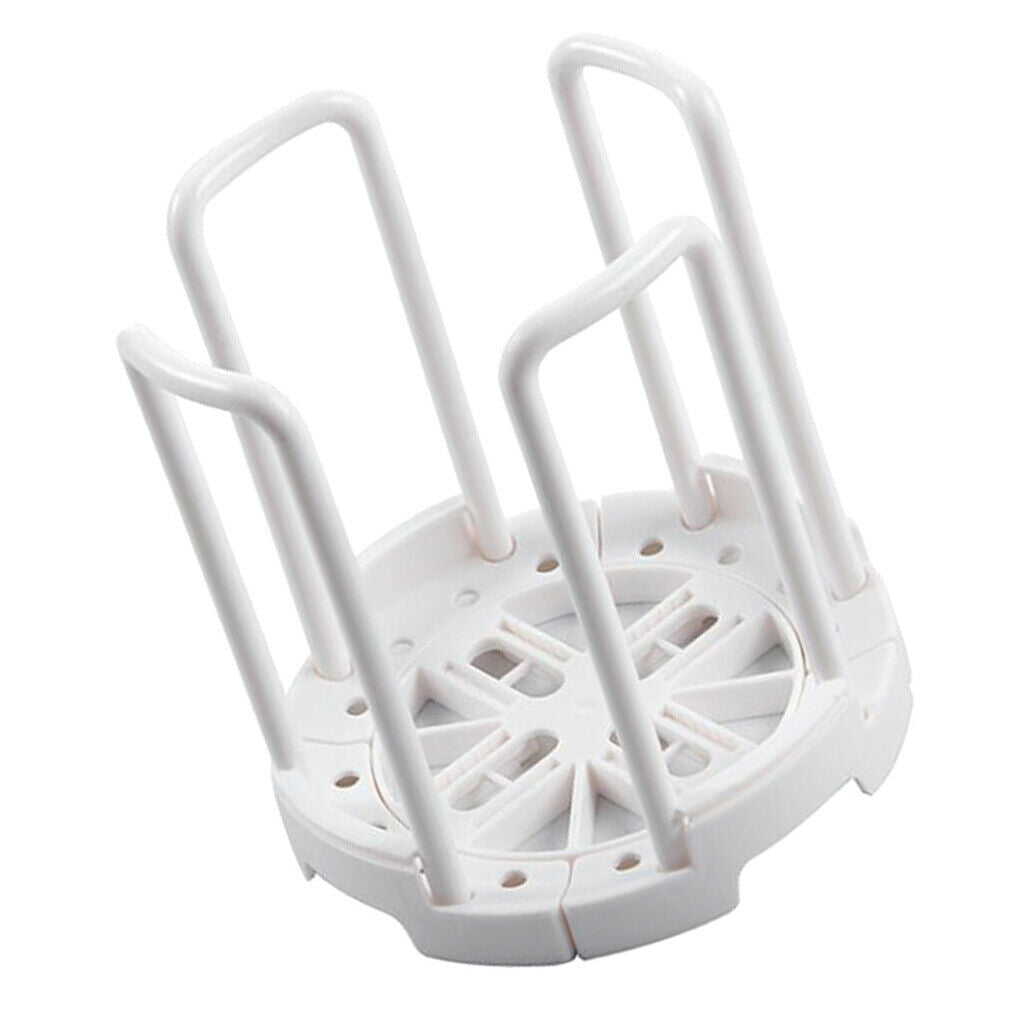 6 Grids Kitchen Bamboo Holder Dish Storage Tray Rack Drainer Plate Stand white