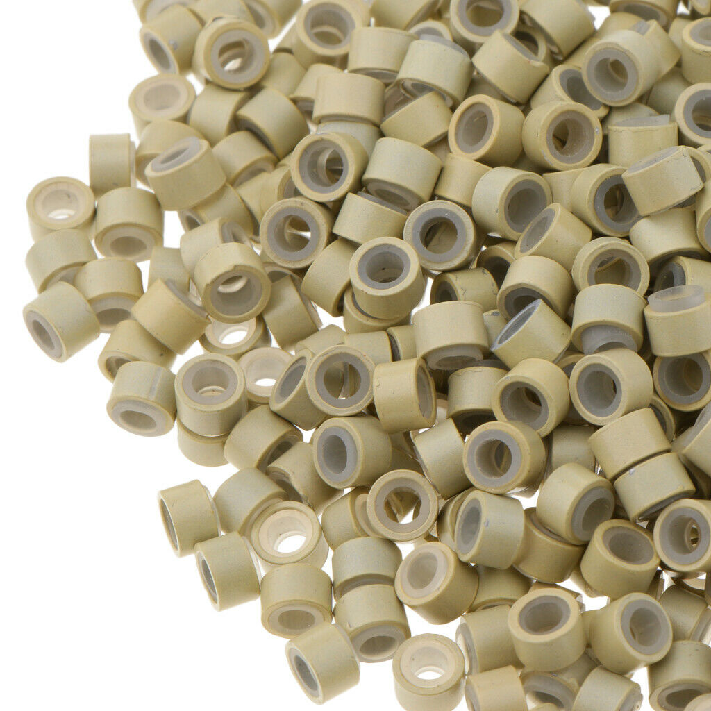 Pack 1000 Silicone Lined Micro Rings Links Beads for Bonded Tipped Hair