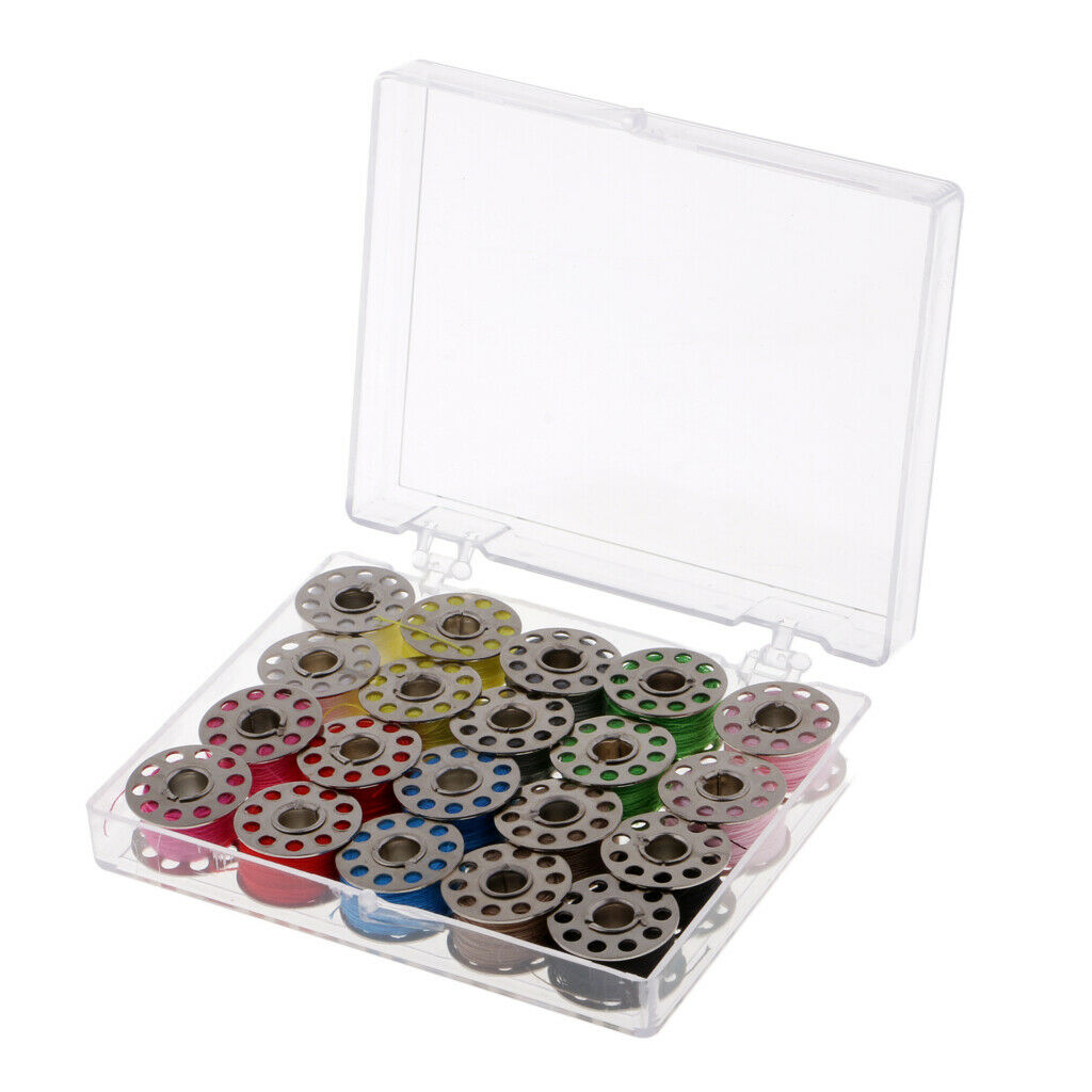 20pcs Practical Cotton Sewing Machine Thread And Bobbins with Plastic Case