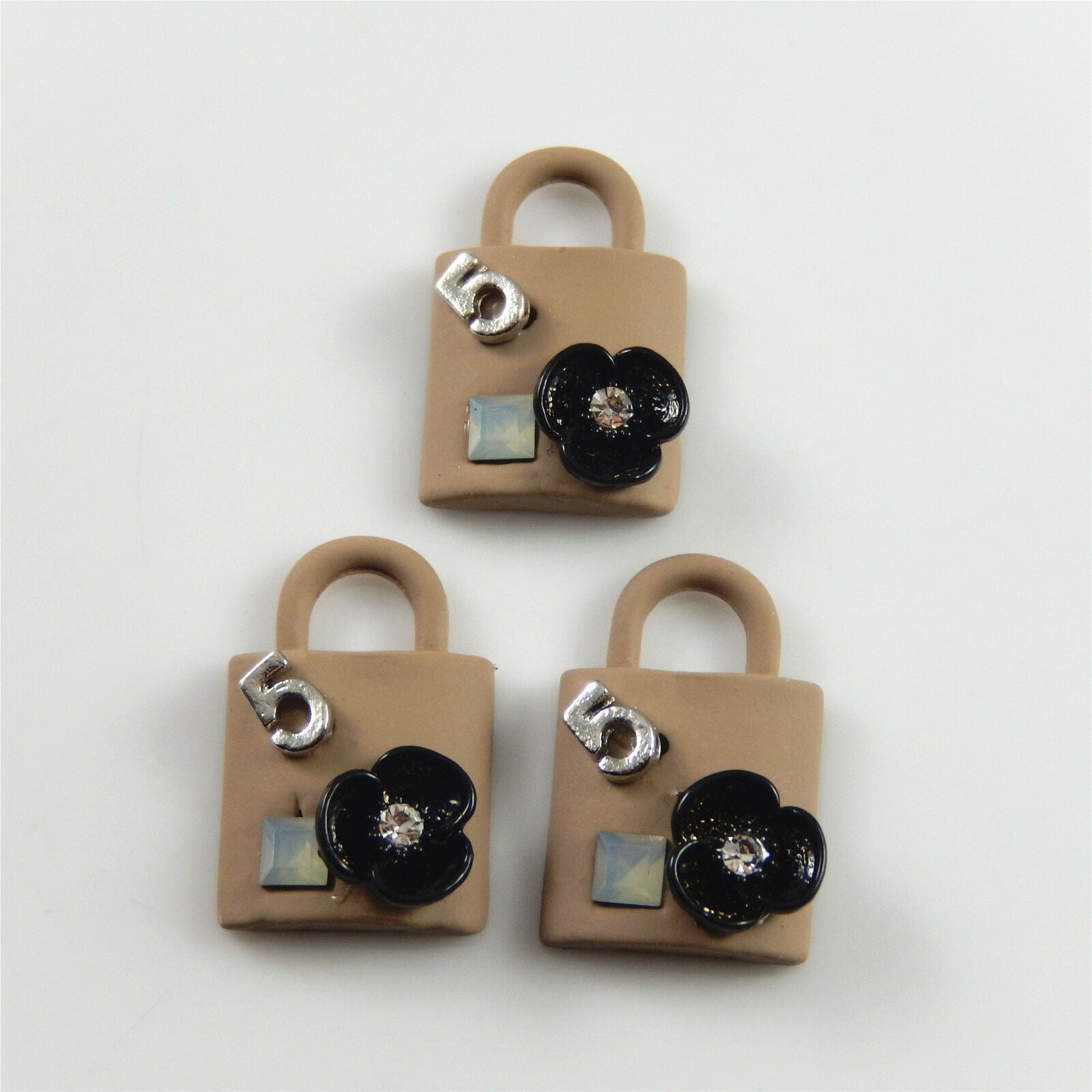 12 pcs Matte Plated Bag Charm Alloy Pendant Bracelet Keychain Findings 23*16*7mm