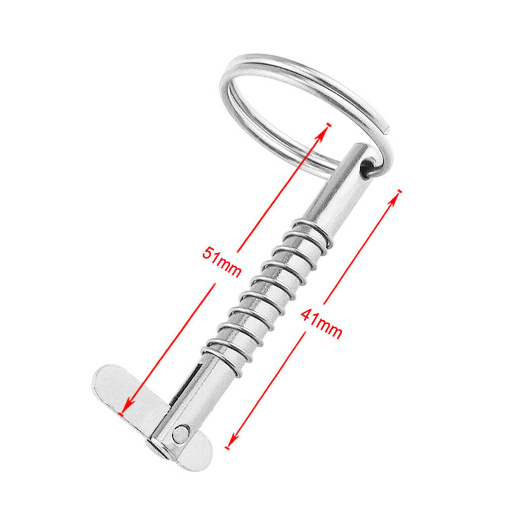 2xQuick Release Pin for Boat Bimini Top Deck Hinge Marine S Steel 316 5X51mm