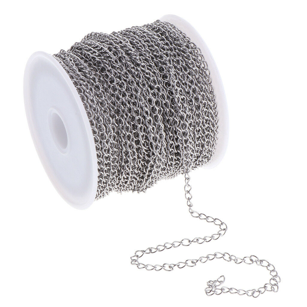 13yd Stainless Steel Chain 2.9mm Wide DIY Jewelry Making Repair Replacement
