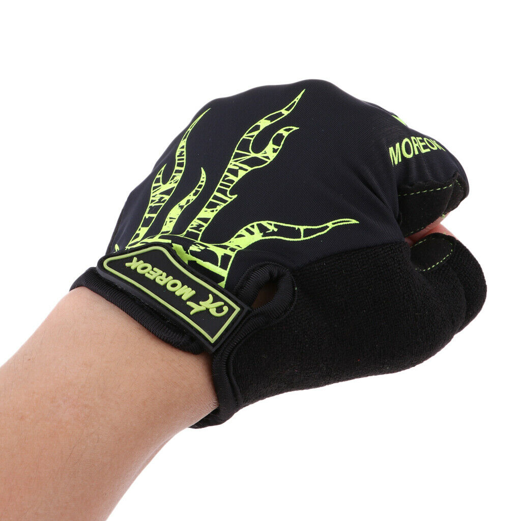 Anti Slip Cycling Gloves Half Finger MTB Bicycle Sport Gloves L Fluo Yellow
