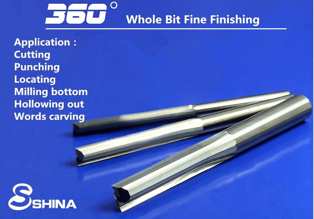 5pcs 4mm1/6" Tungsten  Straight Slot Double Flute  4*22mm  CNC Router Bit
