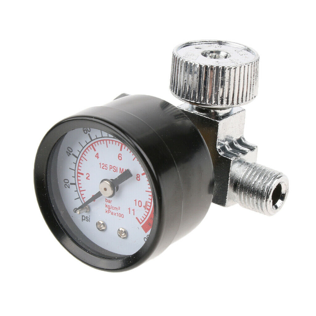 1/4 ZOLL AIR REGULATOR SPRAY GUN DIAL COMPRESSOR INLINE PRESSURE PSI METER GAUGE
