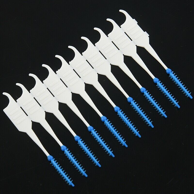40pcs Teeth Toothpicks Dental Floss Picks Interdental Brush Stick Tooth Clean A1
