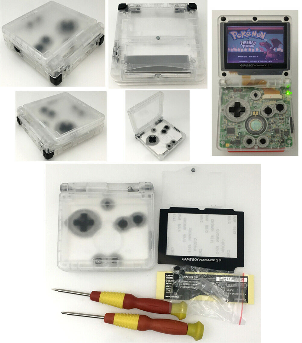 Transparent White Housing Case Cover For Nintend Gameboy Advance SP GBA SP Shell