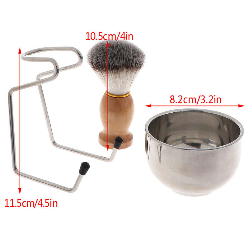 3In1 Clean Tool Shave Frame Soap Bowl Bristle Hair Shave Brush Shaving BrushBDA