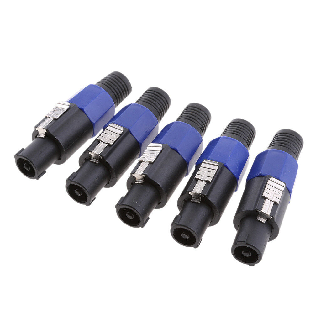 5 Pieces Professional 4-Pin Male Speaker Connector   Speaker Plug