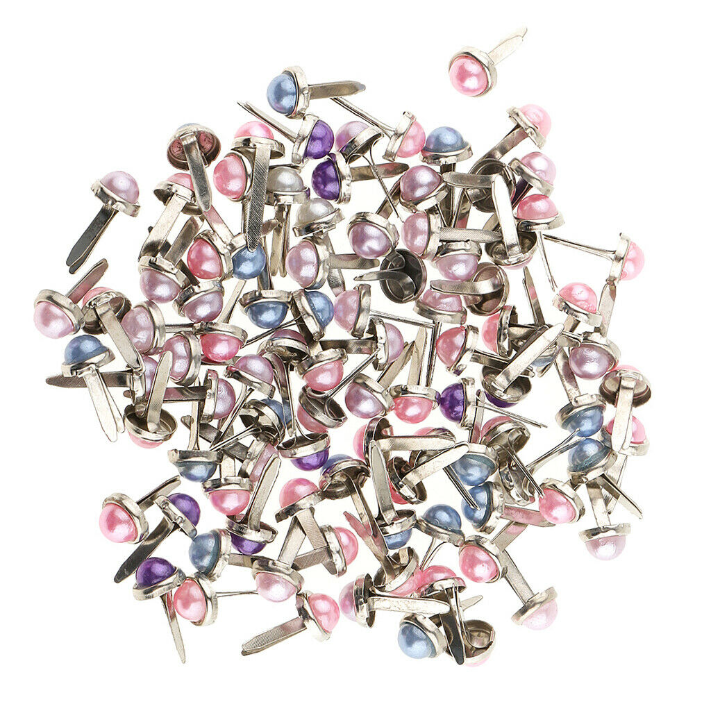 200 Pieces Metal Bead Head Brads Paper Attachment for Scrapbooking