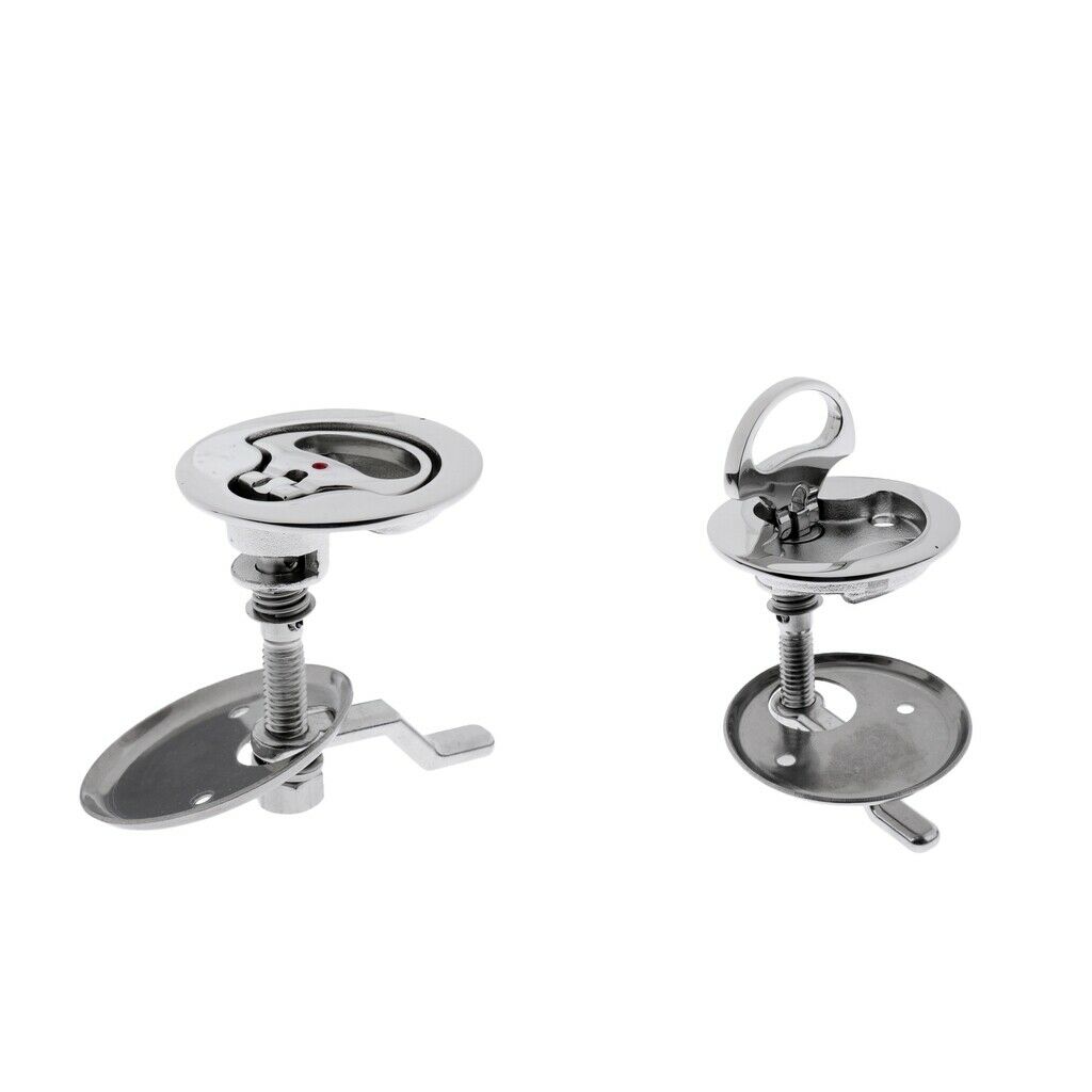 2Pcs 316 Stainless Steel 2" 50mm Boat Hatch Lift Ring Handle Lock Latch