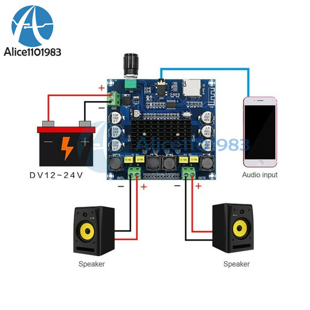 50W*2 TPA3116 Digital Bluetooth 4.1 TF Card AUX XH-A104 Power Amplifier Board