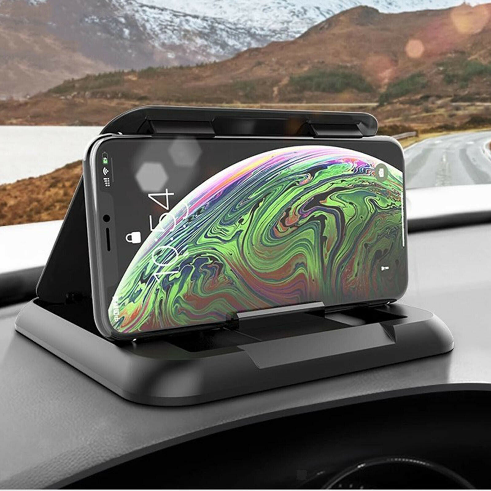 ABS Plastic Adjustable Car Phone Holder Pad for Dashboards Armrest Desk