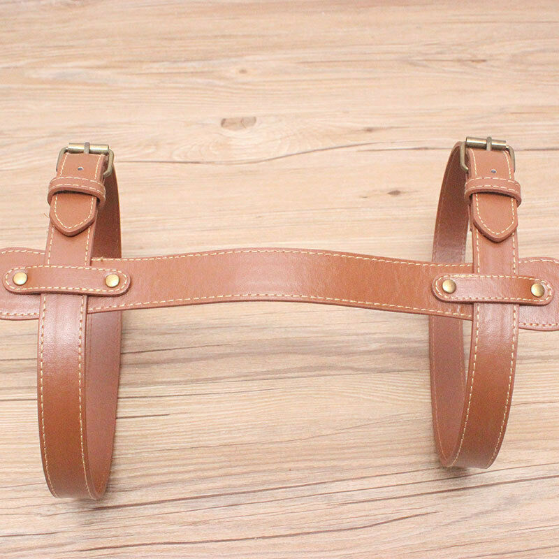 Faux Leather Picnic Blanket Strap Carry Handle Retro Travel Rug Roll Up Rope New