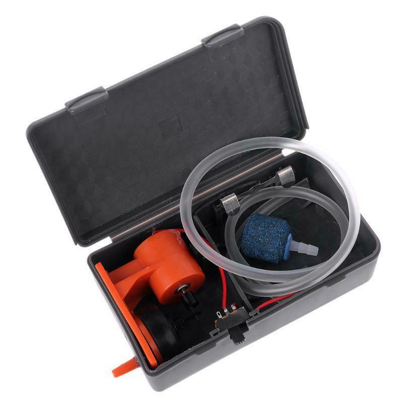 Aquarium Battery Operated Fish Tank Air Pump Aerator Oxygen With Air Stone 5W