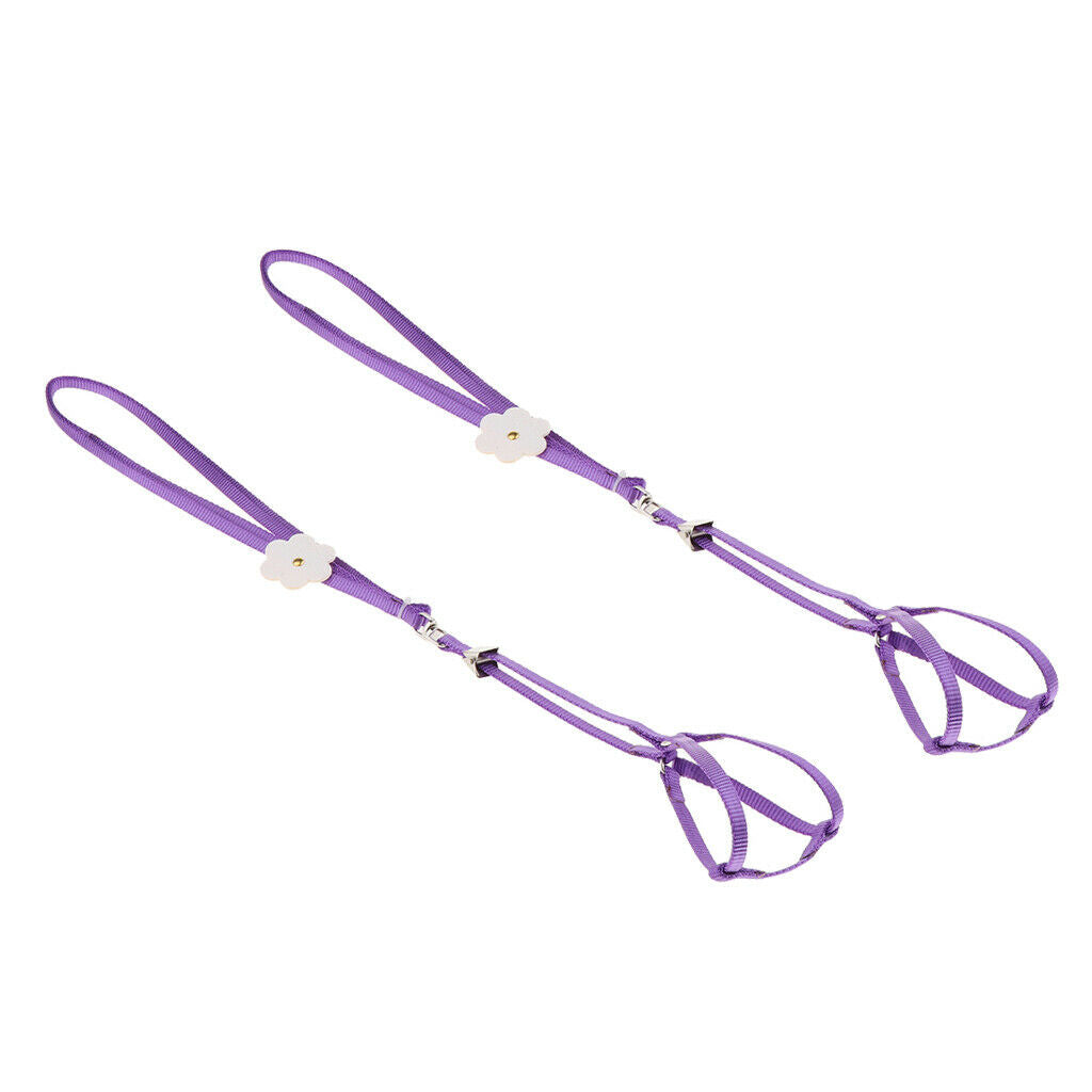 2 x Adjustable Harness Leash for Parrot African Grey Cockatoo Macaw Ringneck
