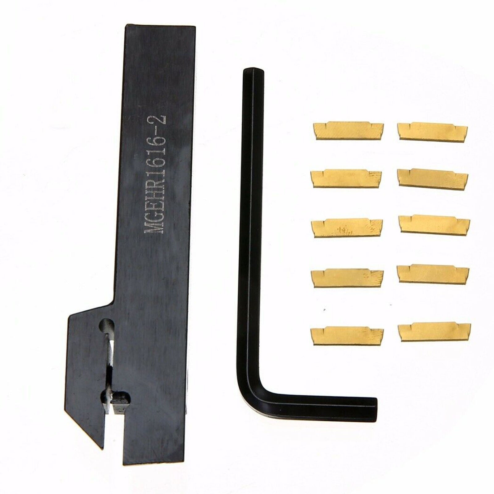 MGEHR1616-2 CNC Lathe Turning Tool Holder Bar +10pcs MGMN200-G Carbide Inserts