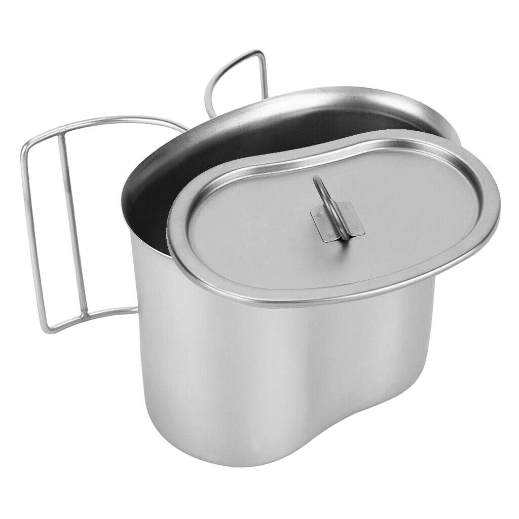 Camping Mug with Folding Handle, Portable Steel Travel Mug