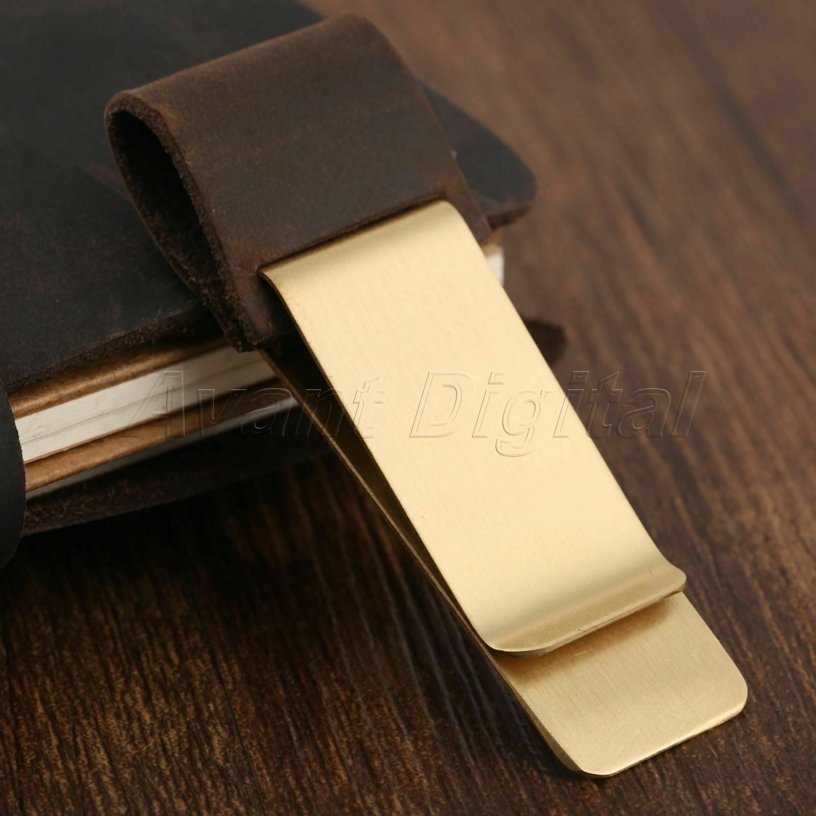 Brown Leather Pen Organizer Holder For Notepad Passport Notebook Journal Memo
