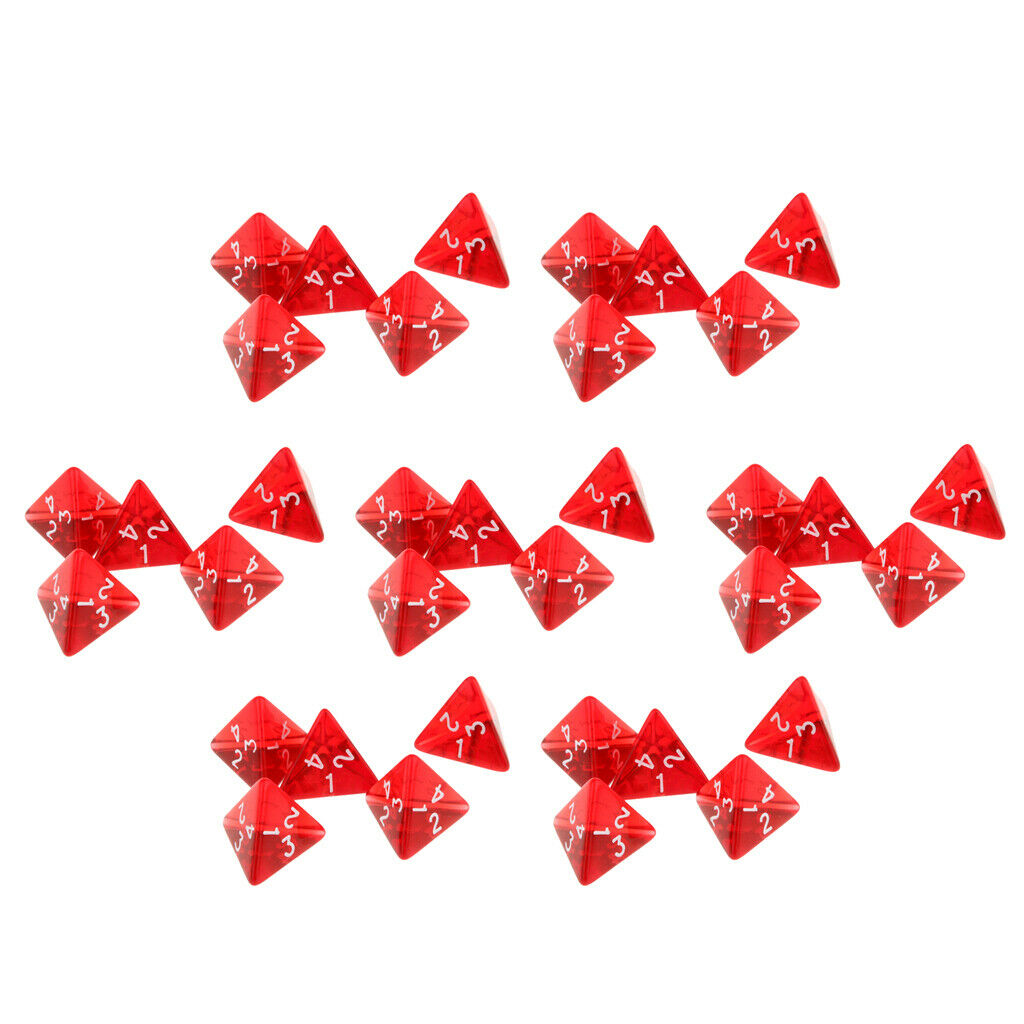 35 Pcs / Set Four Sided Acrylic Dice RPG TRPG MTG D4 Dice Cubes for D&D DND Role