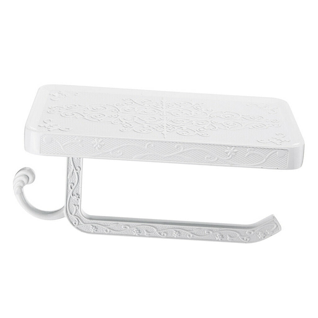 Retro Carving Bathroom Toilet Paper Tissue Holder Wall-mounted  White