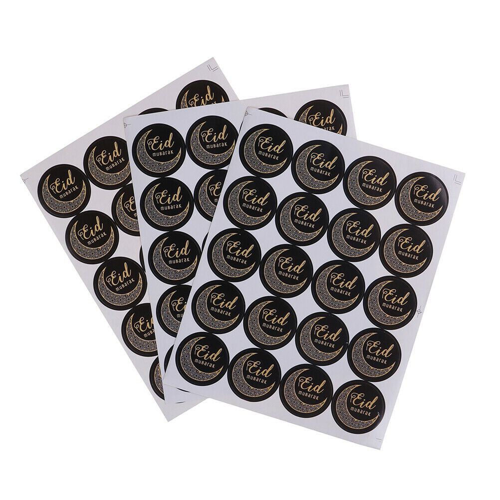 60pcs Eid Mubarak Paper Stickers Gift Seal Labels Islamic Ramadan Party D.l8