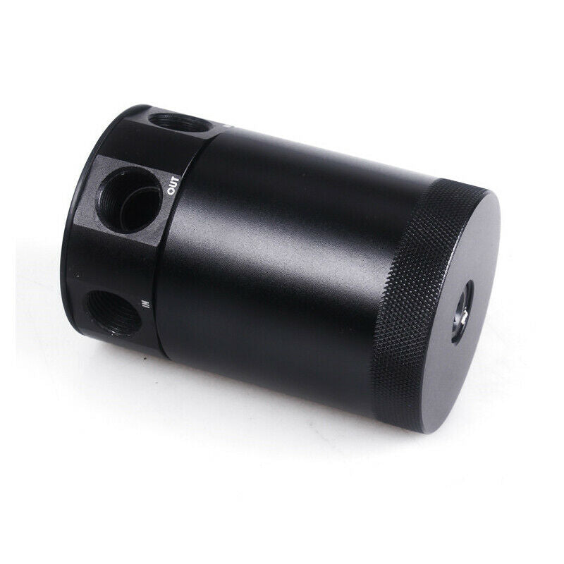 Racing Baffled Aluminum 3-port Oil Catch Can Tank Air-oil Separator Washable