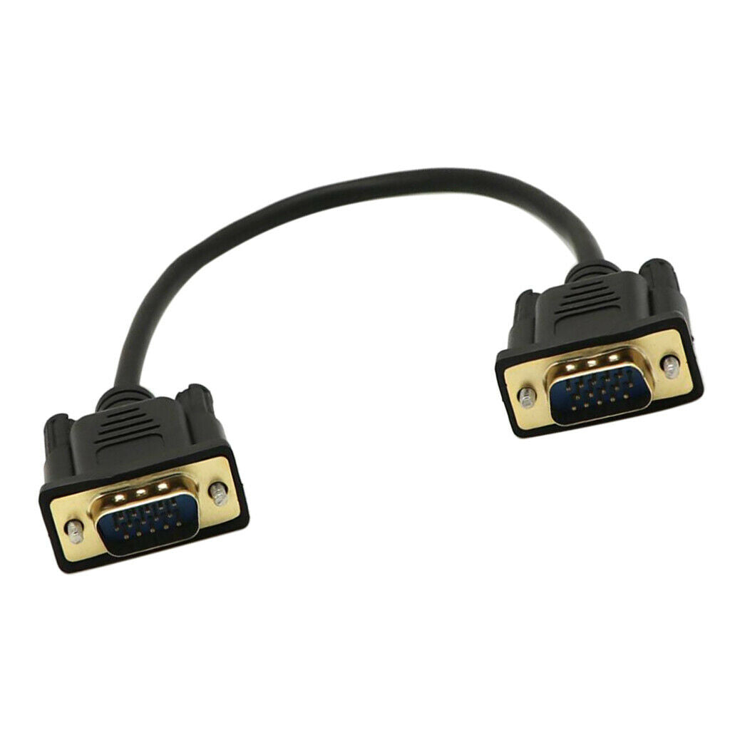 15 Pin VGA Short Video Cable Extension Cable Male to Male for Monitor 30 Cm