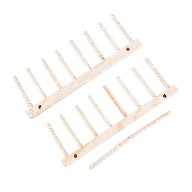 Wood Plate Holder Dish Rack Drain Storage Display Stand Kitchen OrganizerBDDD