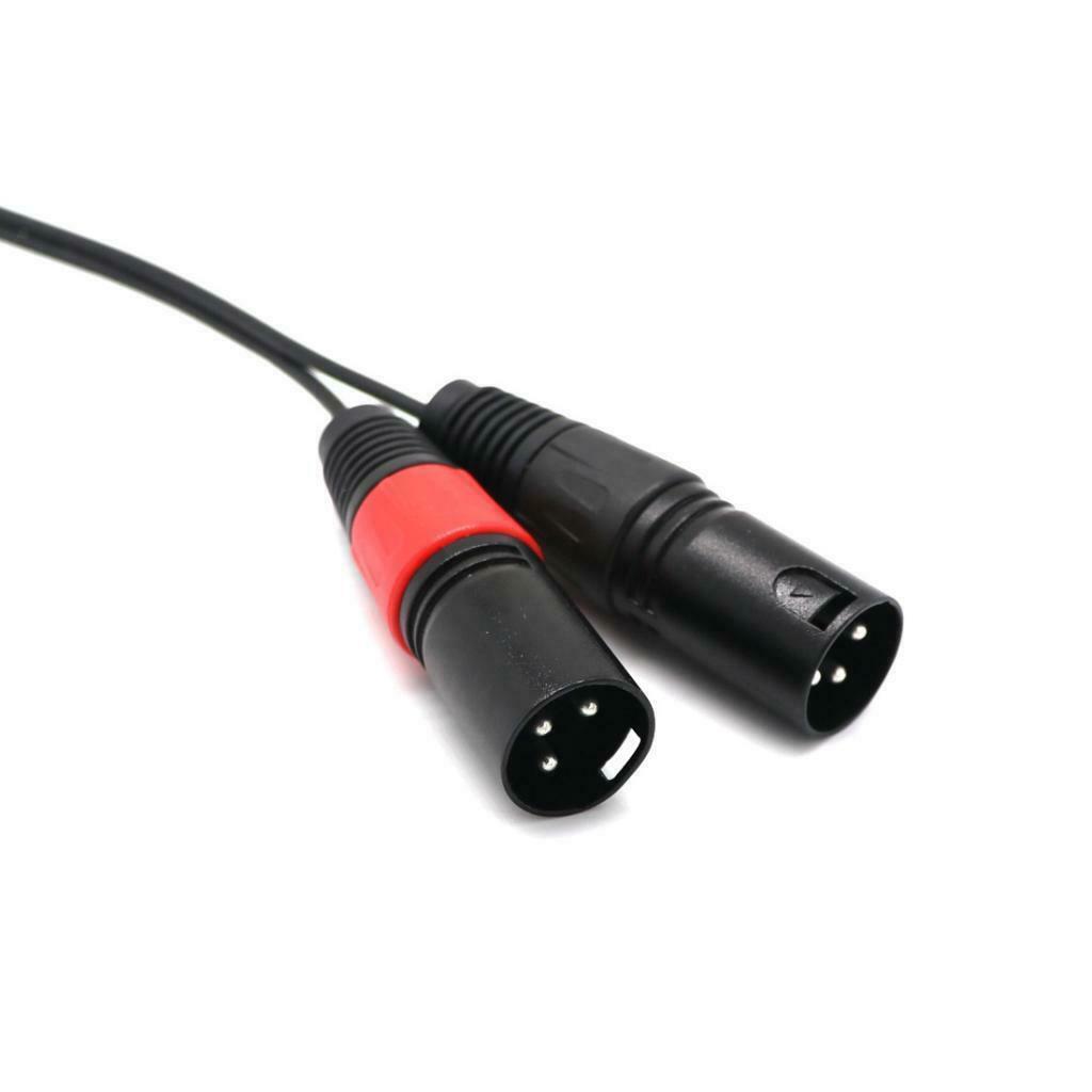 Dual 3 Pin XLR Male to 3.5mm Stereo   Mic Audio Splitter Cable