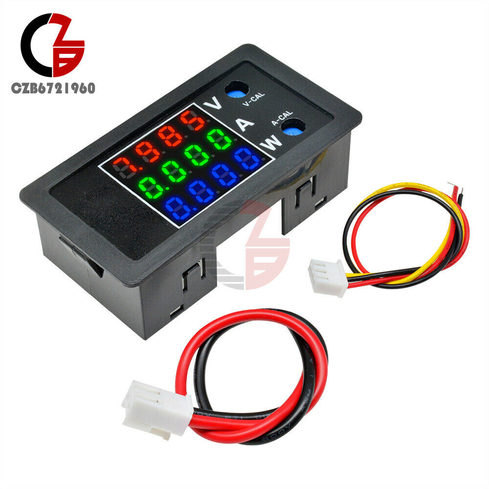 4 High Precision 100V 10A 1000W Voltage Current Power Meter Red Blue Green Digit