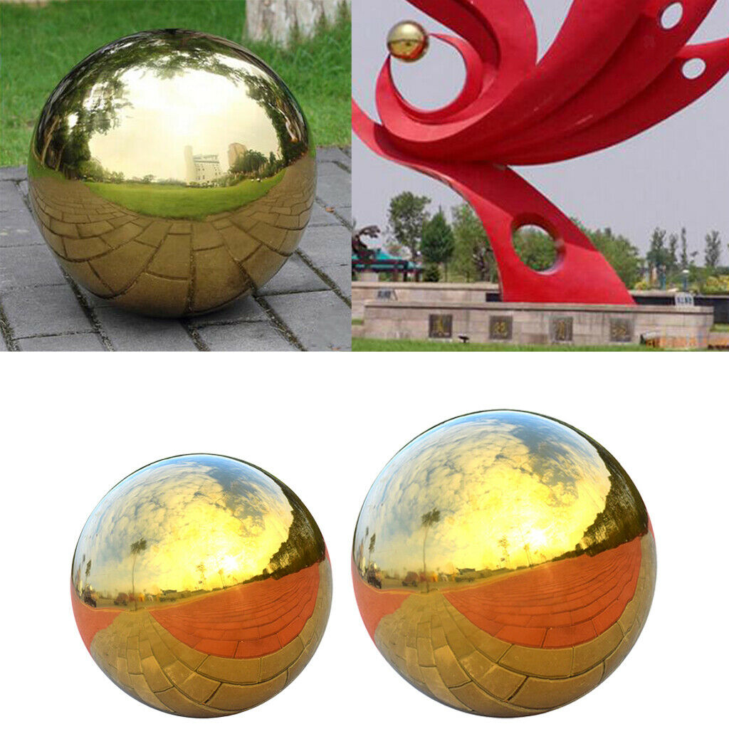 2 Packs 304 Stainless Steel Hollow Ball Seamless Mirror Ball Sphere Garden Yard