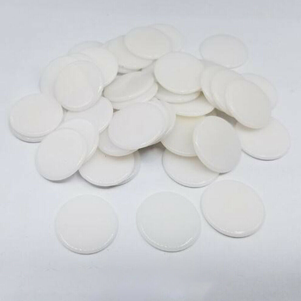 100pcs Poker Chips Solid Color Game Currency Family Games Accessory white