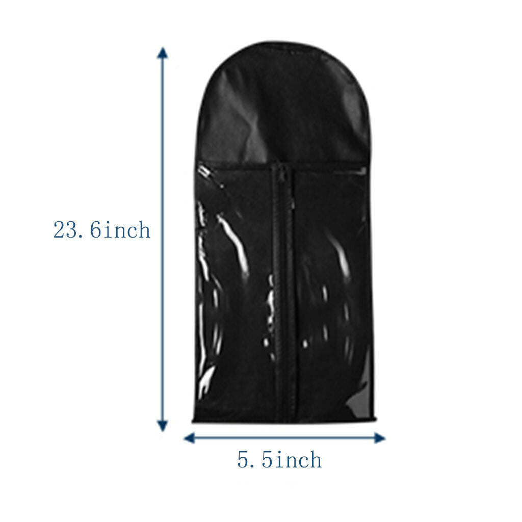 10Pcs Plastic Wigs Hairpiece Toupee Case Bag Protector Pouch Organizer Black