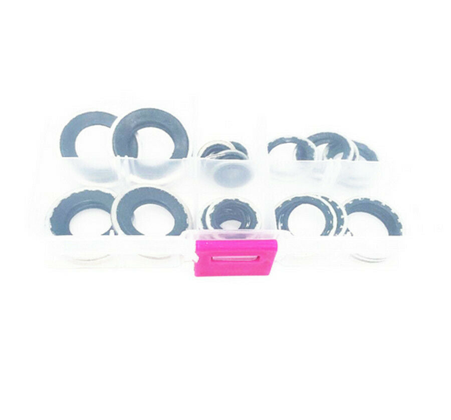 28 Pcs 6 Sizes Alloy Metal Air Conditioning Compressor Gaskets For R134a A/C
