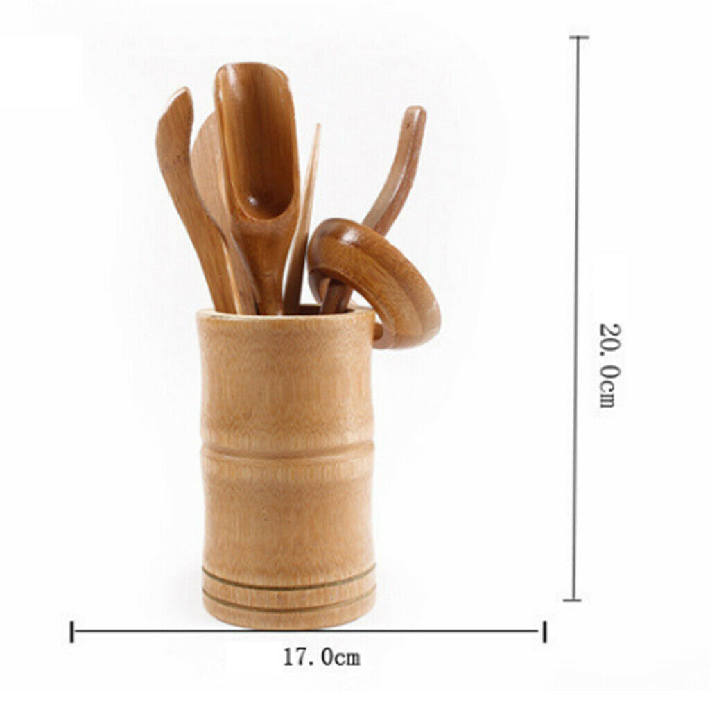 7 Pieces Tea Tools Set of Six Bamboo Crafts Tea Utensils Tea Needles Suit